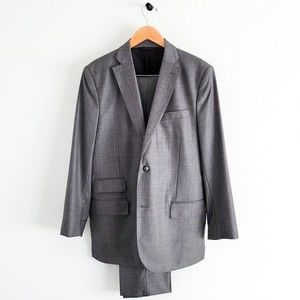 J. Lindeberg Suit Loro Piana Italian Wool Slim 120s Paulie Legends Gray Mens 44R